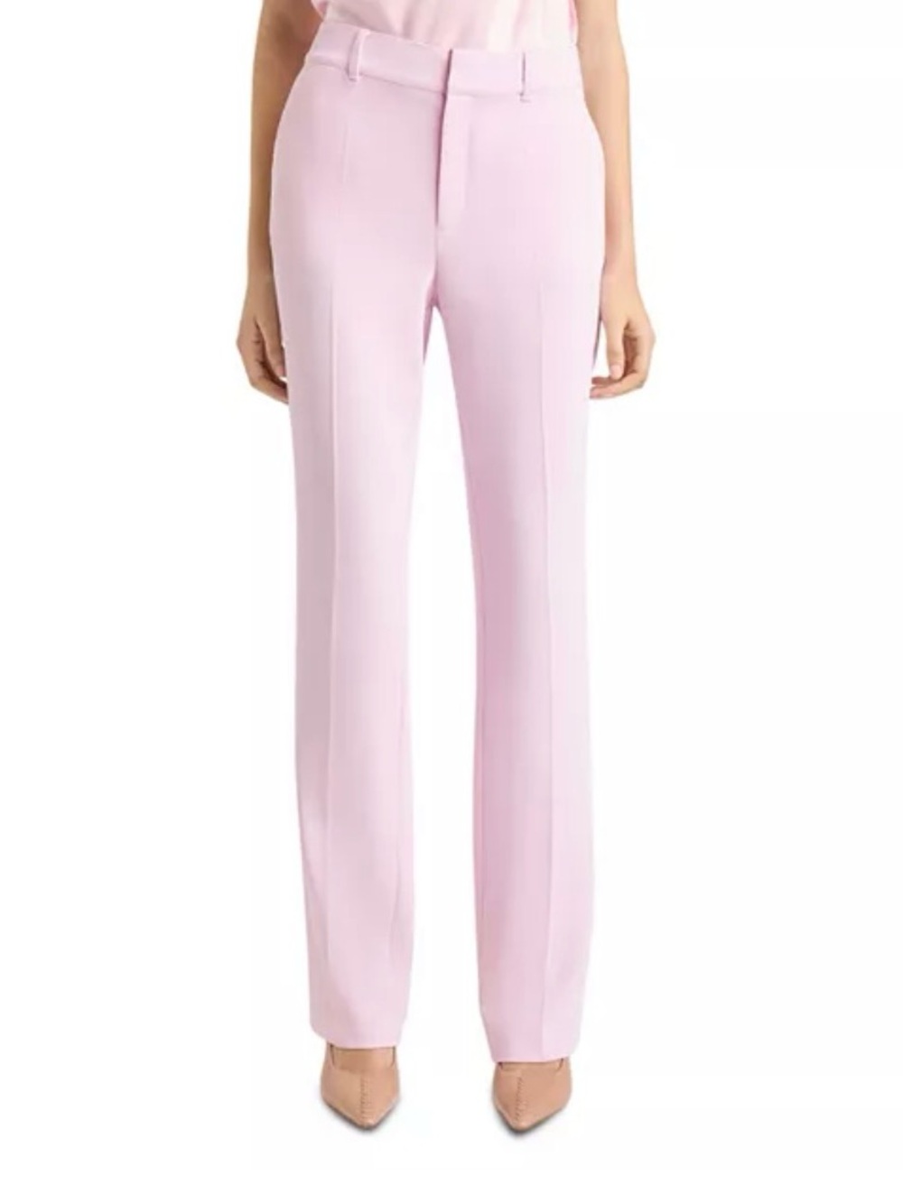 cinq a sept Straight-Leg Tailored Pants in Pale Pink